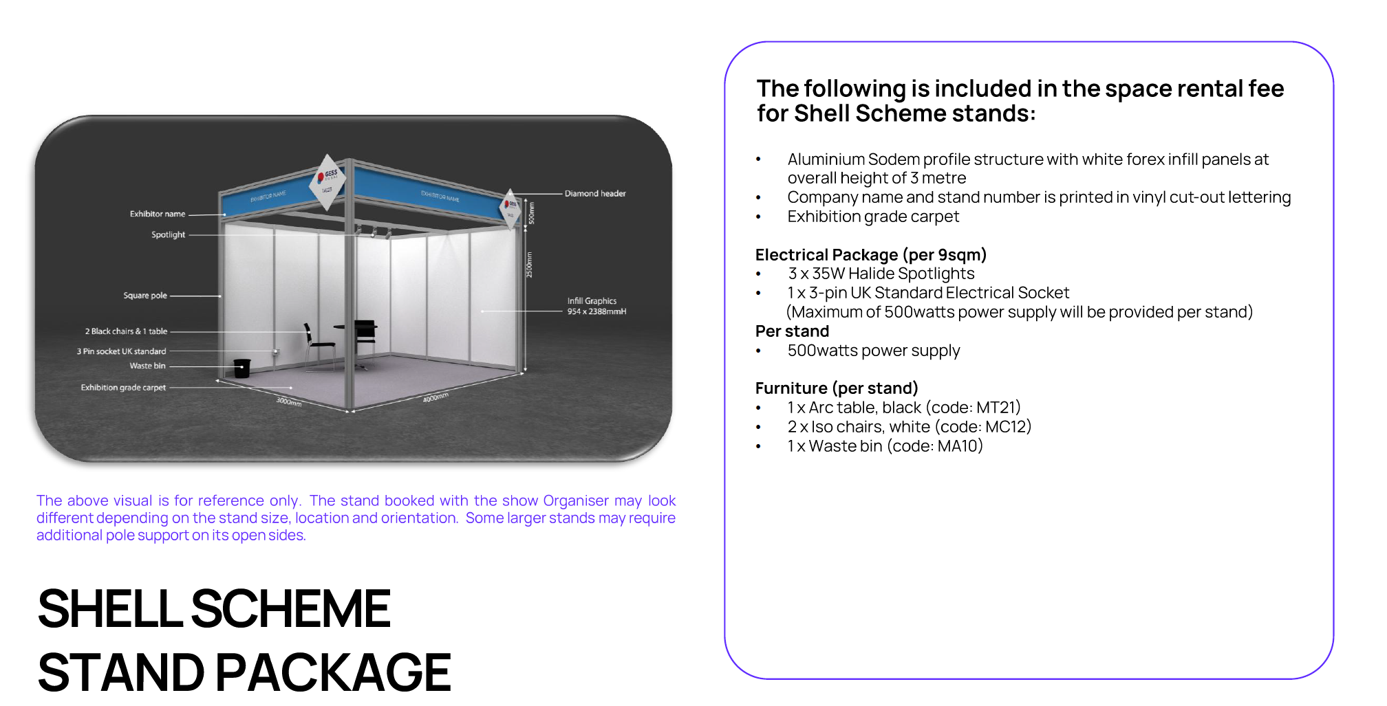 Shell Scheme Stand Package